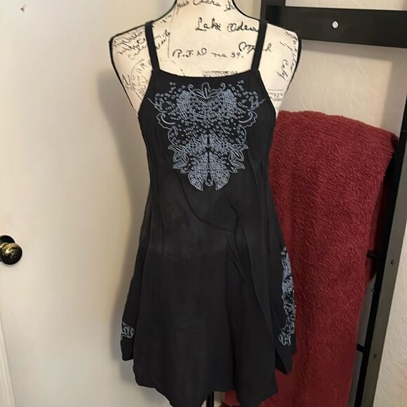 Free People Intimately Free Tulum Cutout Black Embroidered Slip Dress Boho - Picture 4 of 15